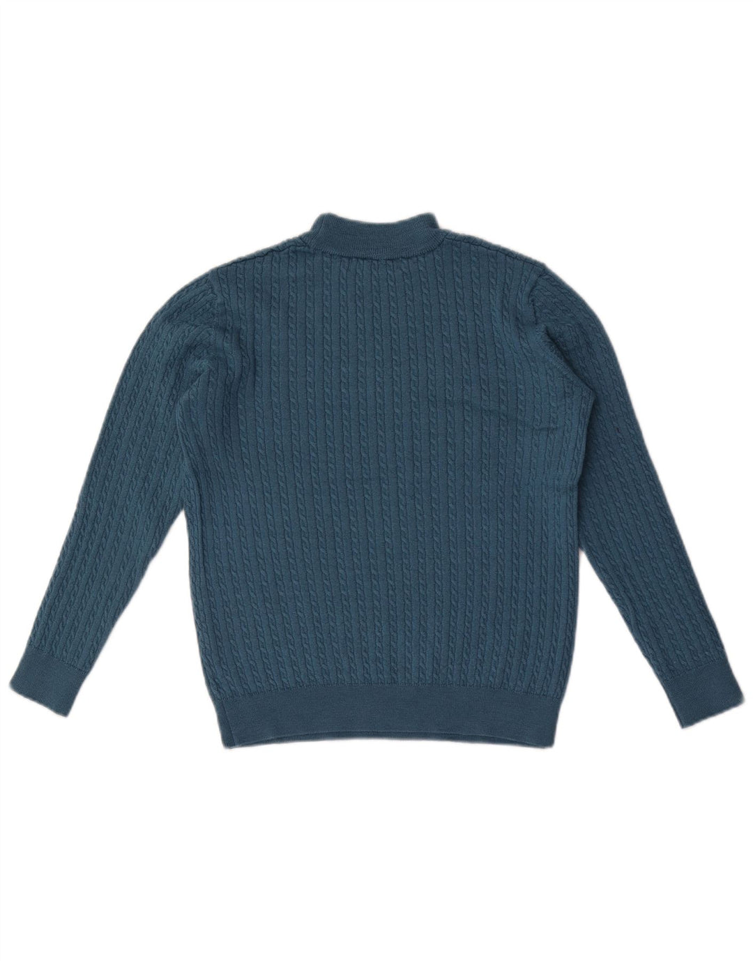 Damski sweter z golfem Castle UK 12 Średni niebieski Wełna Merino