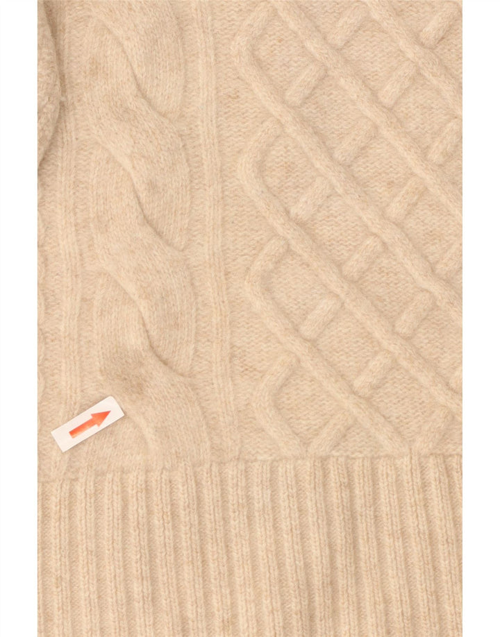 Sweter damski Barbour z okrągłym dekoltem UK 10 Small Beżowa wełna