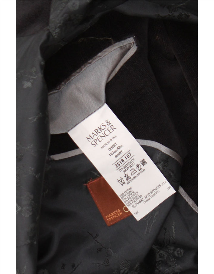 Marks & Spencer Męska sztruksowa marynarka zapinana na 2 guziki, UK 42 XL, granatowa
