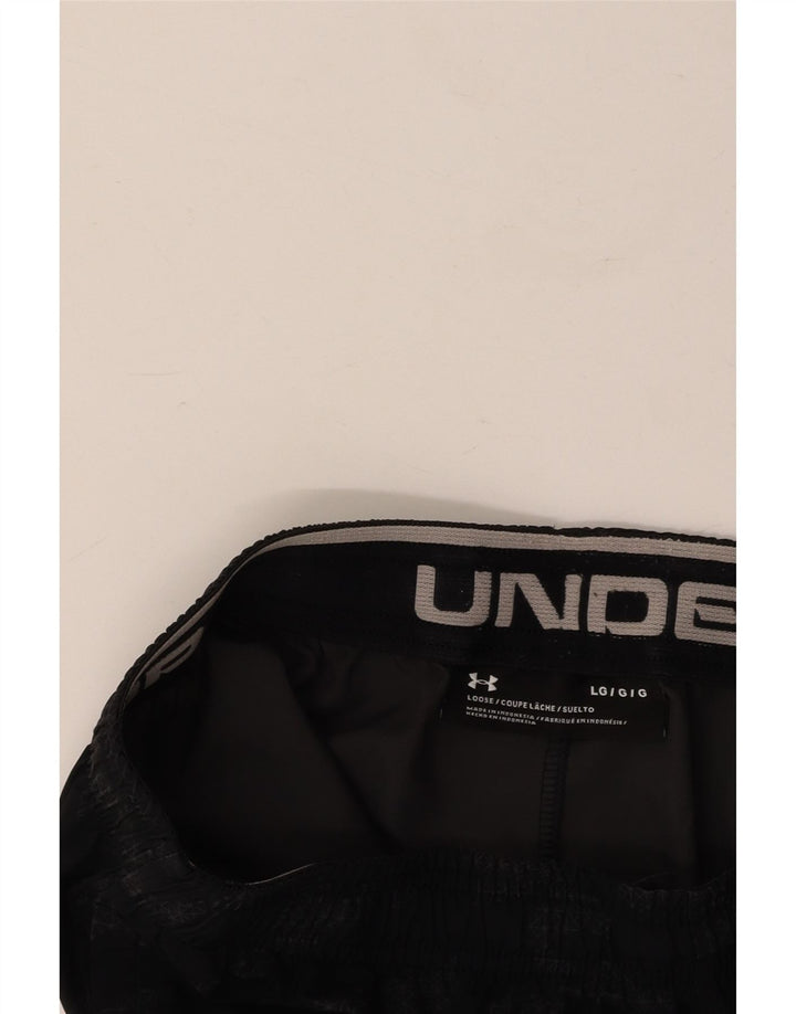 Męskie spodenki sportowe UNDER ARMOUR, duże, czarne, geometryczne