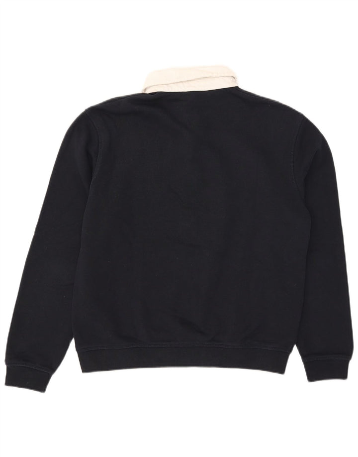 Męski sweter Zara z dekoltem w serek, mały, granatowy, z blokami kolorów