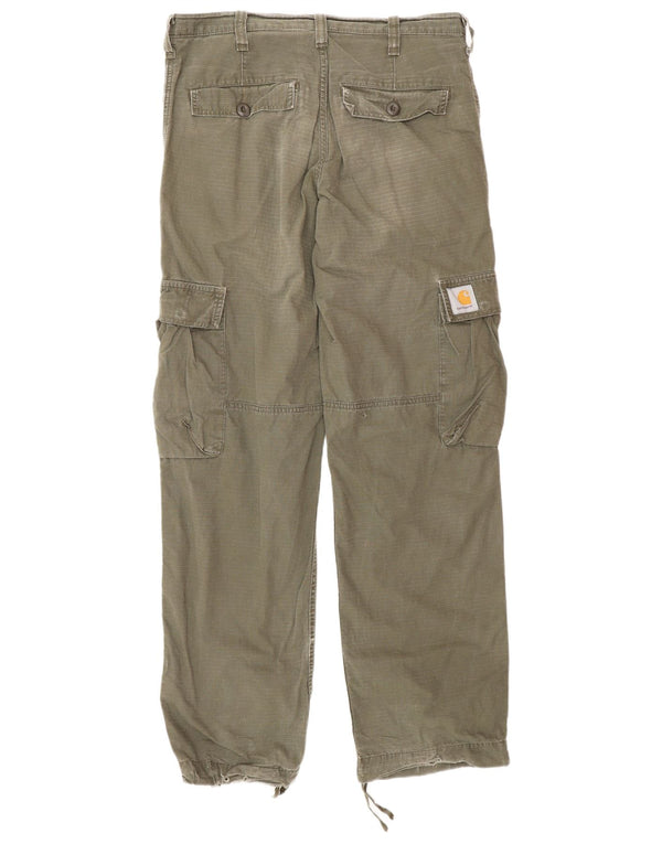 Męskie spodnie cargo Carhartt W30 L34 Khaki w kratę, bawełniane