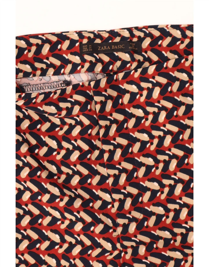 Spodnie damskie Zara Slim Chino, średnie W30 L28, wielokolorowe, geometryczne