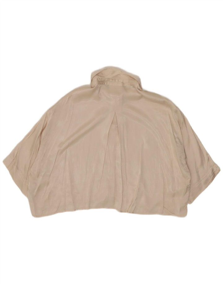 Damska bluzka koszulowa typu Crop Oversize Zara UK 10 Small Beżowa Wiskoza
