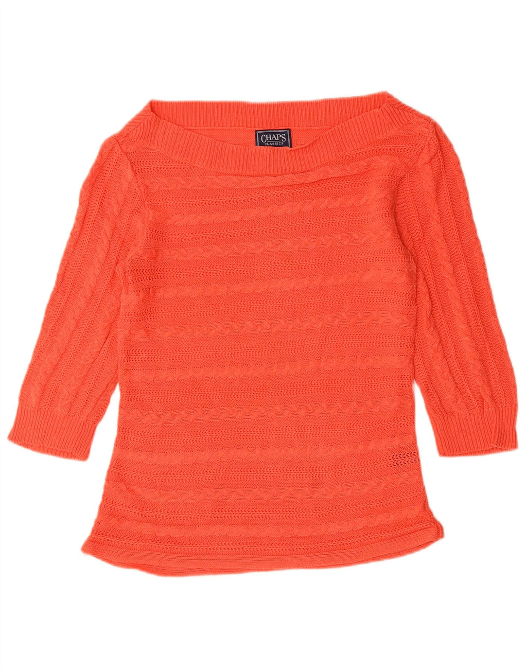 Damski sweter CHAPS Classics z dekoltem w łódkę UK 12 Średni pomarańczowy