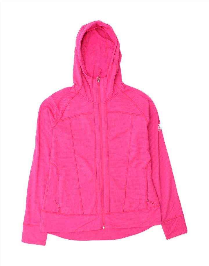 EDDIE BAUER Womens Zip Hoodie Sweater UK 14 Medium Pink Polyester Vintage Eddie Bauer and Second-Hand Eddie Bauer from Messina Hembry 