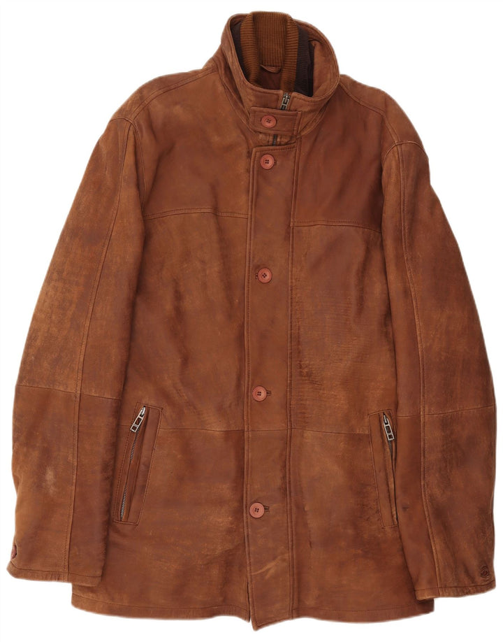 Męska kurtka skórzana Ashwood UK 46 3XL Brązowa skóra