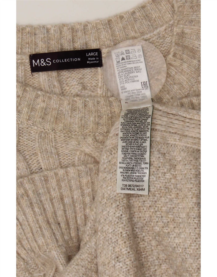 Marks & Spencer Damski podkoszulek z kamizelką UK 16, duży, beżowy poliester