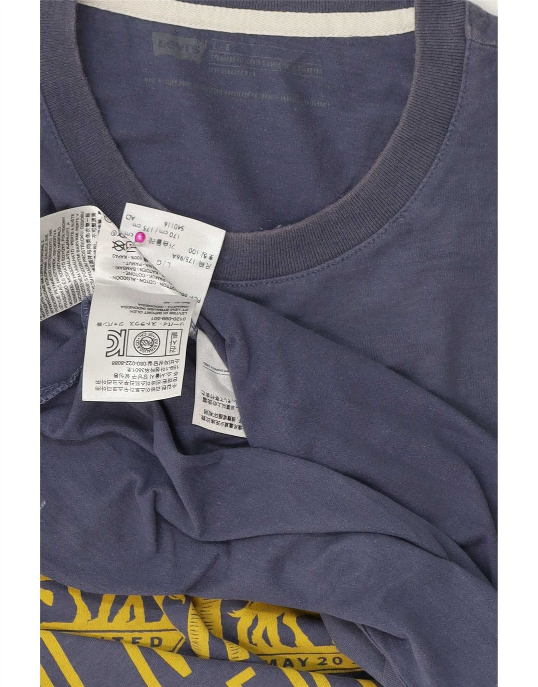 Męski T-shirt z grafiką Levi's, duży, niebieski, bawełniany