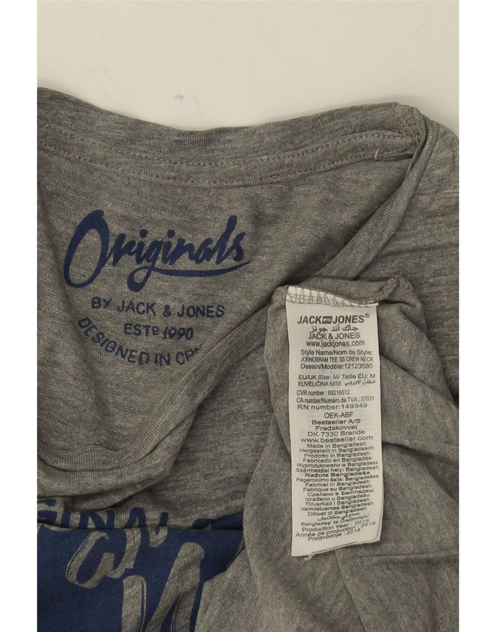 JACK & JONES Mens Graphic T-Shirt Top Medium Grey Cotton Vintage Jack & Jones and Second-Hand Jack & Jones from Messina Hembry 