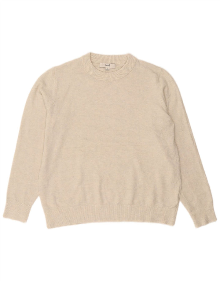 Marks & Spencer Damski sweter z wycięciem pod szyją, UK 14, średni złamanej bieli