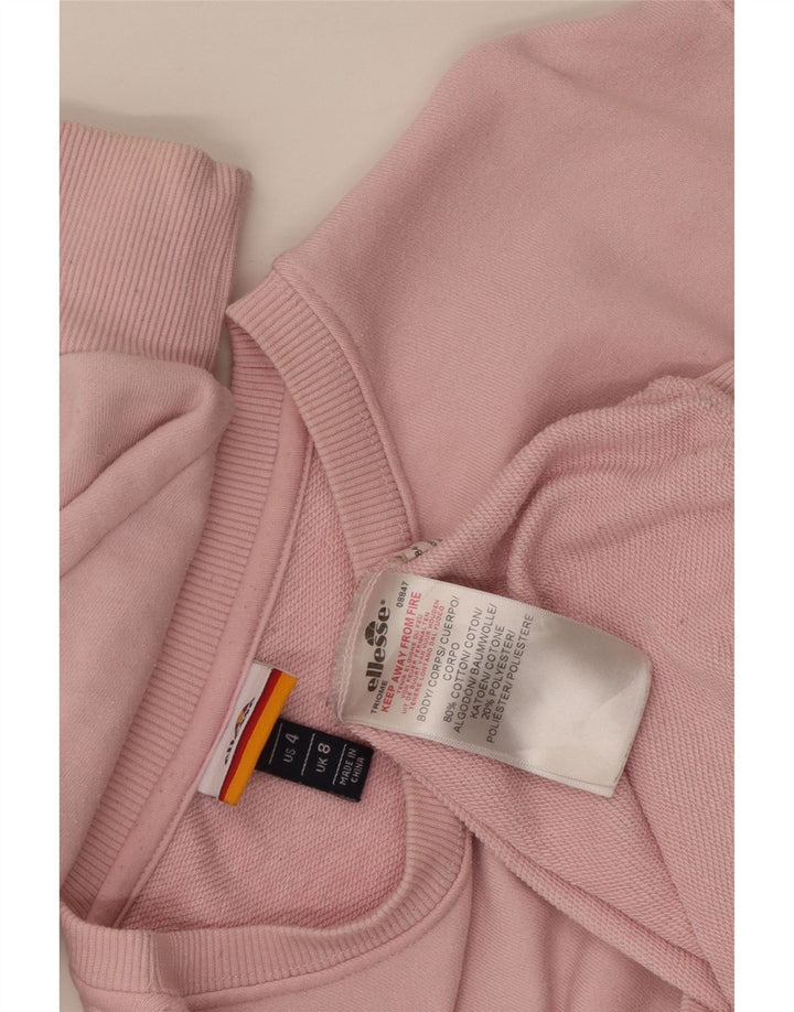 Damska bluza dresowa Ellesse z grafiką oversize, UK 8, mała, różowa bawełna