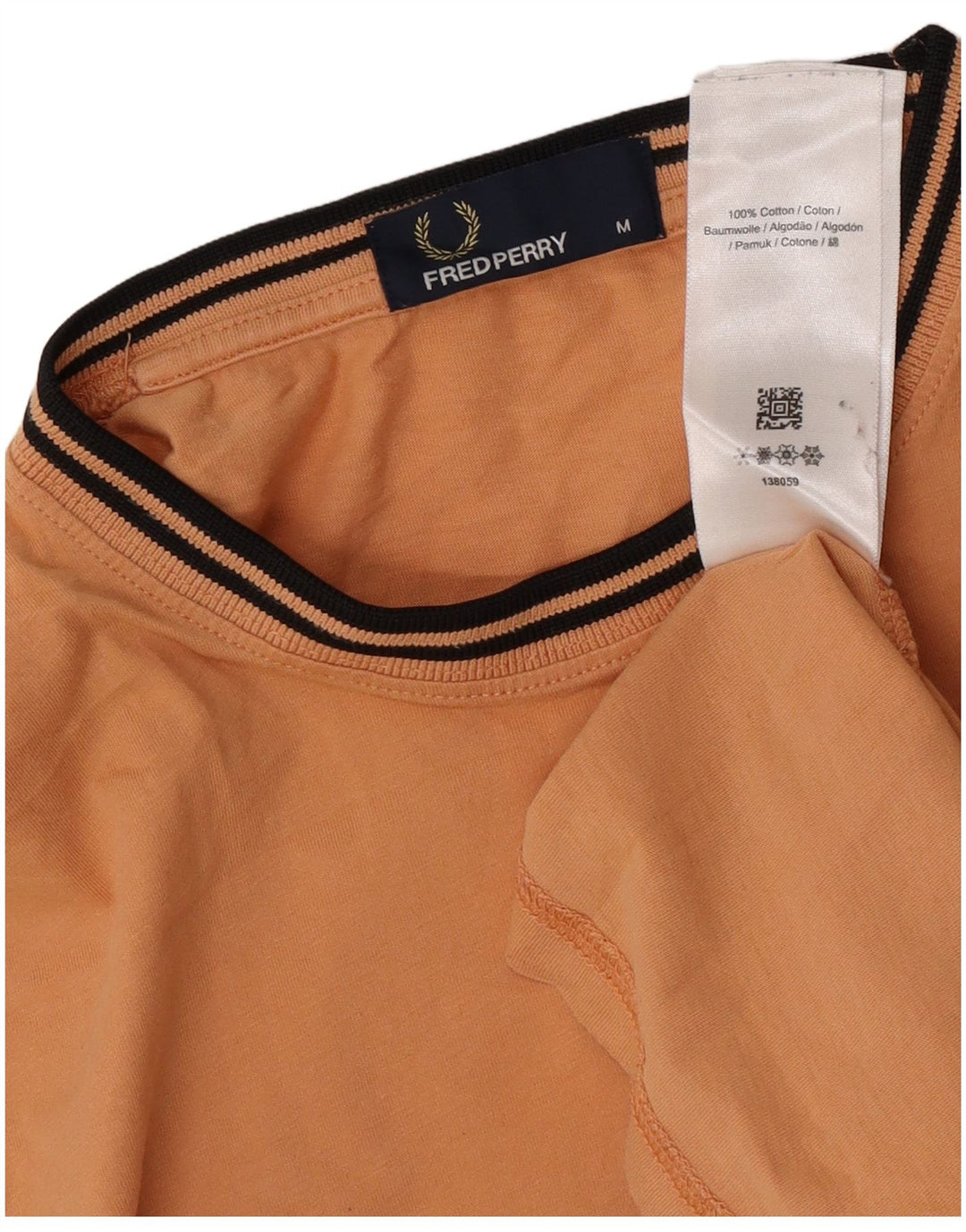 T-shirt męski Fred Perry, bawełniany, średni, pomarańczowy w paski