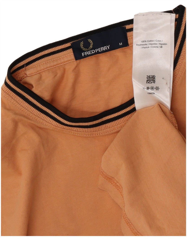 T-shirt męski Fred Perry, bawełniany, średni, pomarańczowy w paski