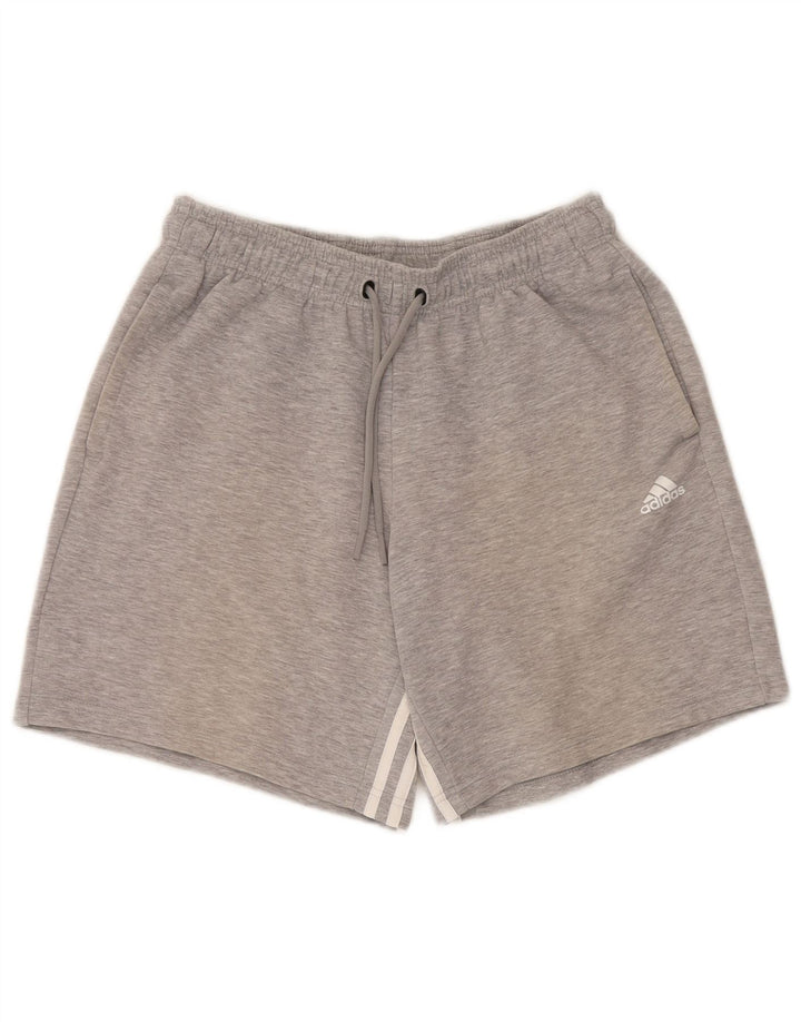 Męskie spodenki sportowe Adidas, średnioszare, bawełniane