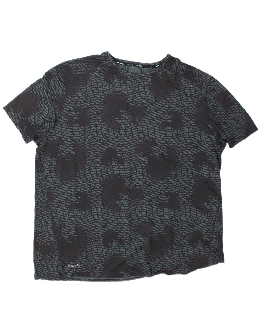 T-shirt męski RUSSELL ATHLETIC Dri-Power, 2XL, szary, geometryczny poliester