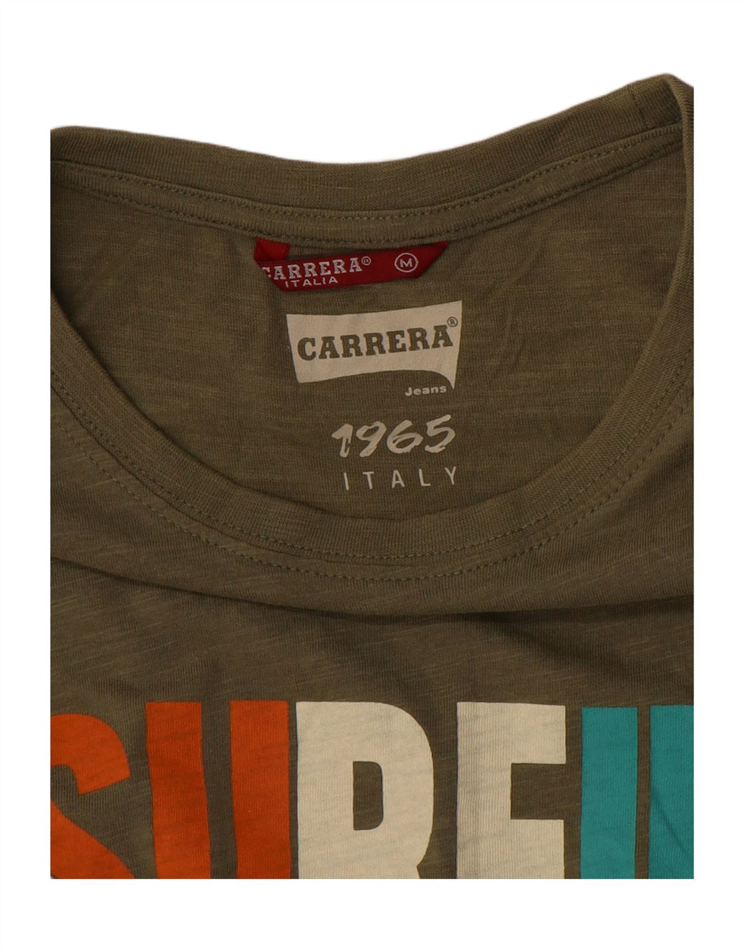 Męska koszulka z grafiką Carrera Top Medium Khaki nakrapiana