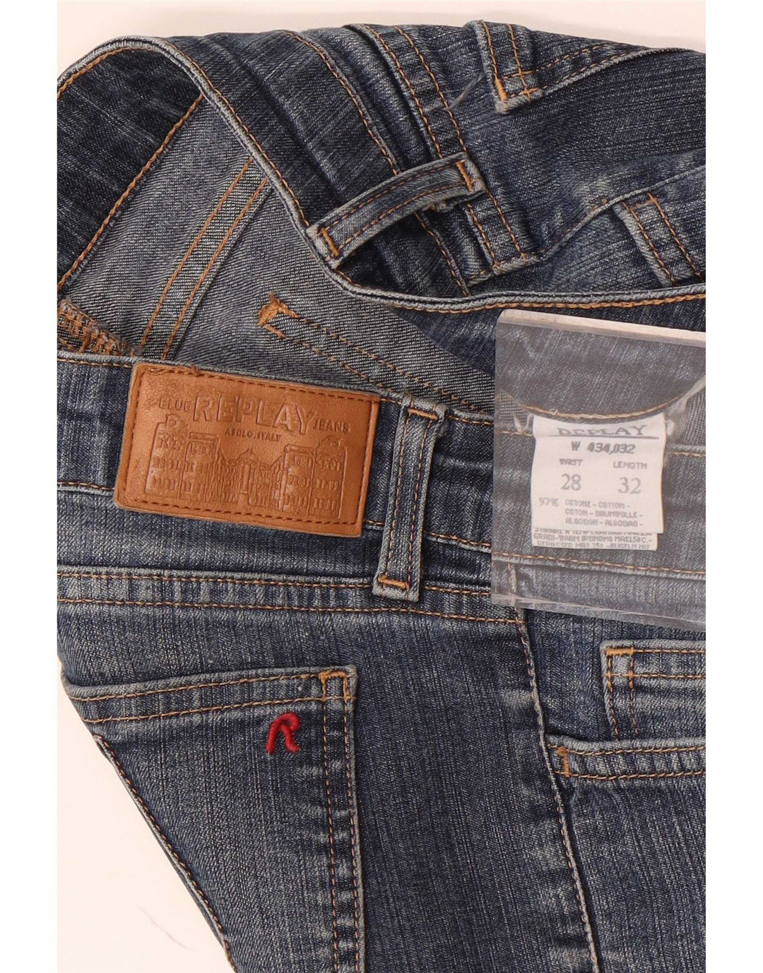 Damskie jeansy Bootcut Replay W28 L32 Niebieskie bawełniane