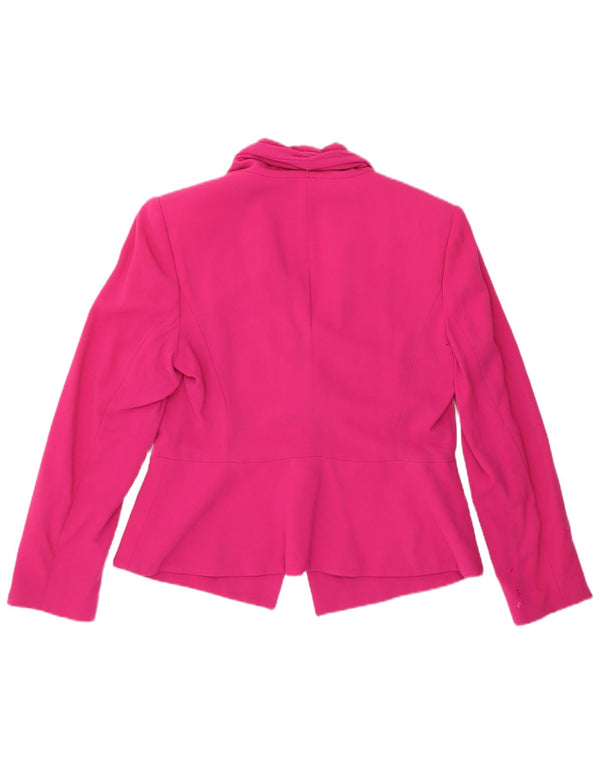 Elegance Womens Blazer Jacket UK 14 Medium Pink Wool
