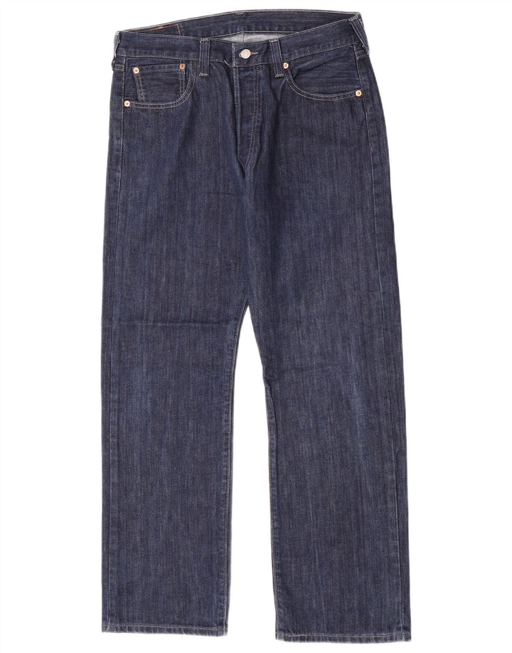 Męskie dżinsy Levi's 501 Straight W36 L30 Granatowa bawełna