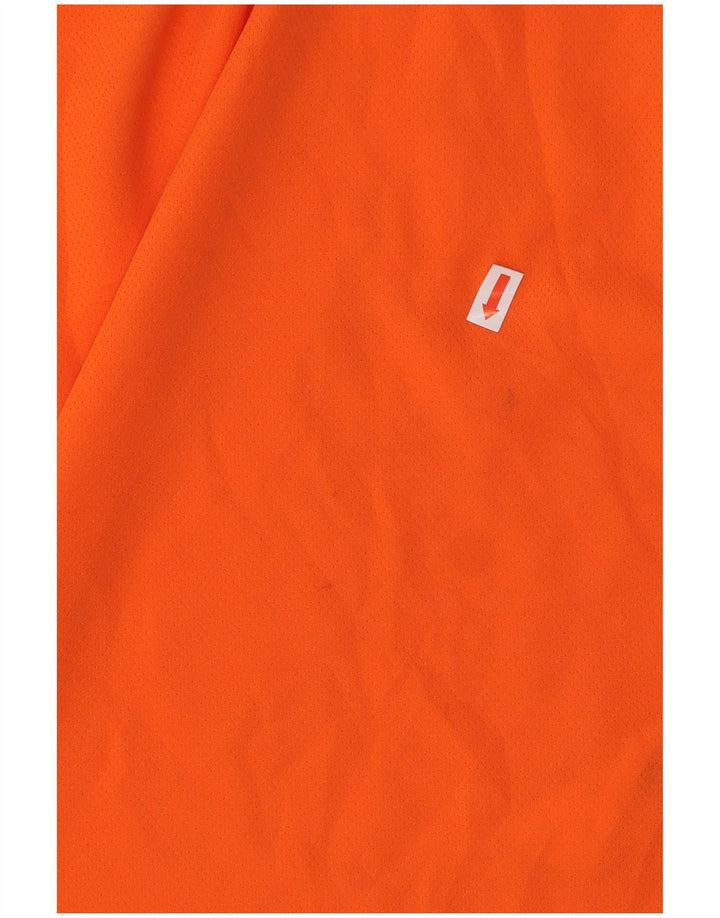 Męski T-shirt PUMA Top, średni pomarańczowy poliester z blokami kolorów