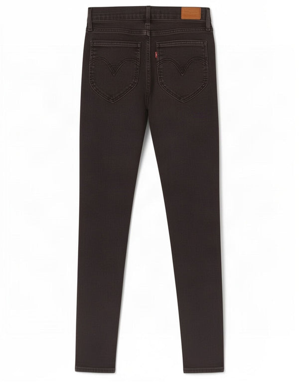 Damskie dżinsy rurki Levi's Retro z wysokim stanem W29 L28 Czarna bawełna