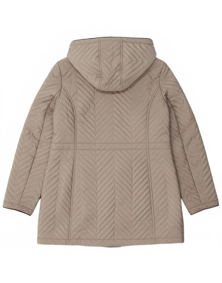 Damski pikowany płaszcz Dkny UK 16, duży, szary