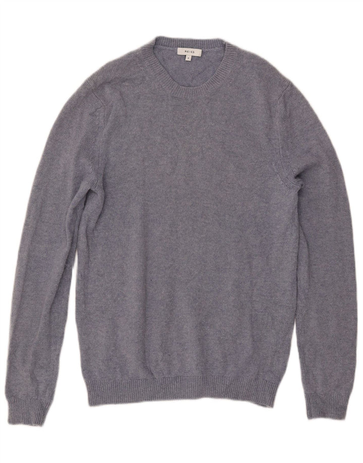 Męski sweter z wycięciem pod szyją Reiss, mały, niebieski, wełniany