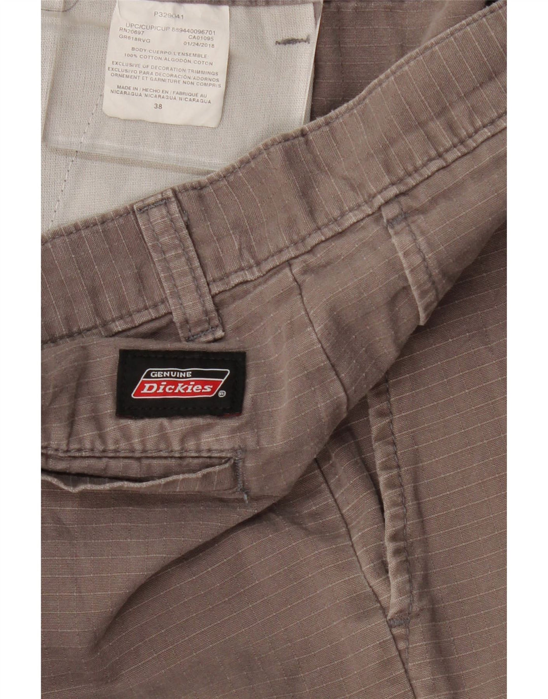 Męskie spodenki cargo DICKIES W38 XL, szare, bawełniane w prążki