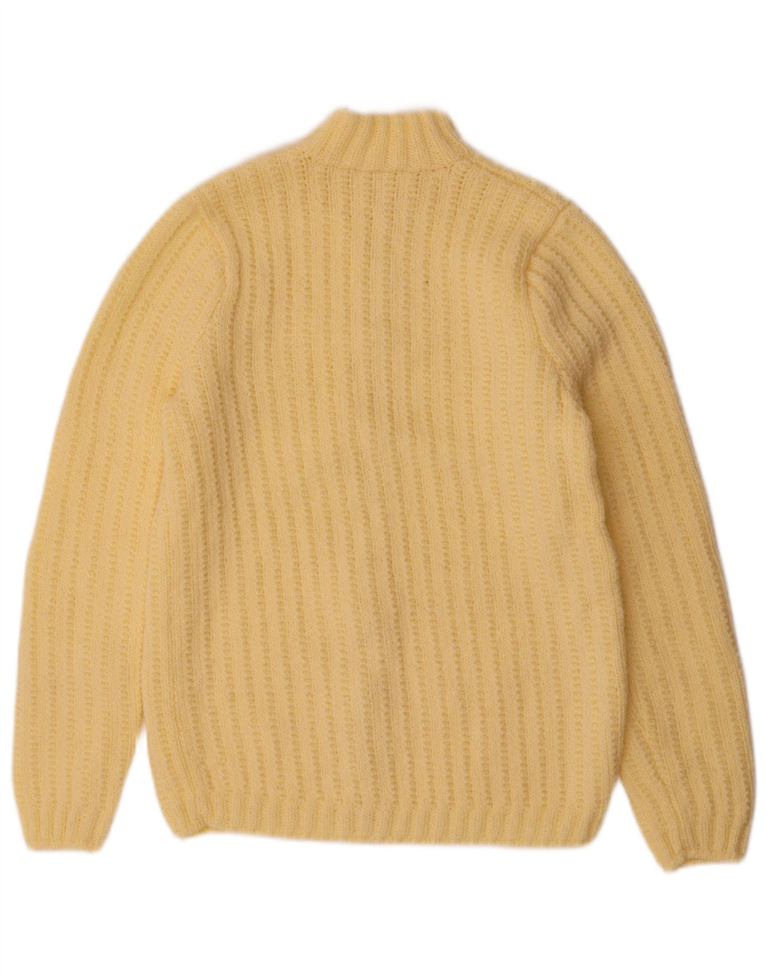 Sweter damski w stylu vintage, kardigan UK 12, średni żółty