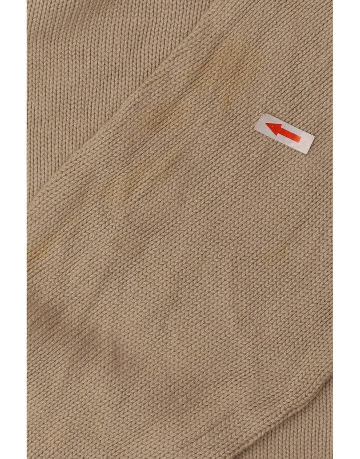 Zara Męski sweter z dekoltem w kształcie litery V, XL, beżowy, bawełniany