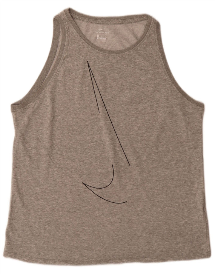 Męska kamizelka z grafiką Nike Dri Fit, duża, szara, bawełniana