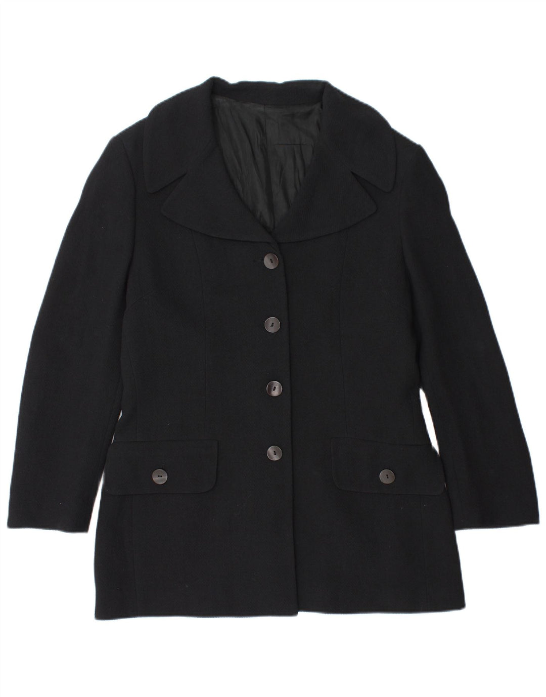 Vintage damska marynarka zapinana na 4 guziki IT 48 XL granatowa wełna