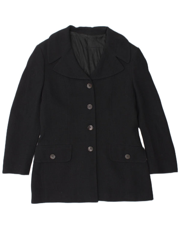 Vintage damska marynarka zapinana na 4 guziki IT 48 XL granatowa wełna