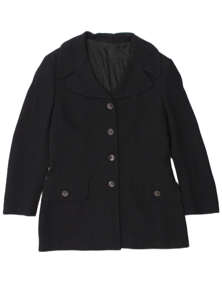 Vintage damska marynarka zapinana na 4 guziki IT 48 XL granatowa wełna