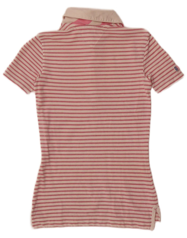 Damska koszulka polo Tommy Hilfiger UK 4 XS w różowe paski