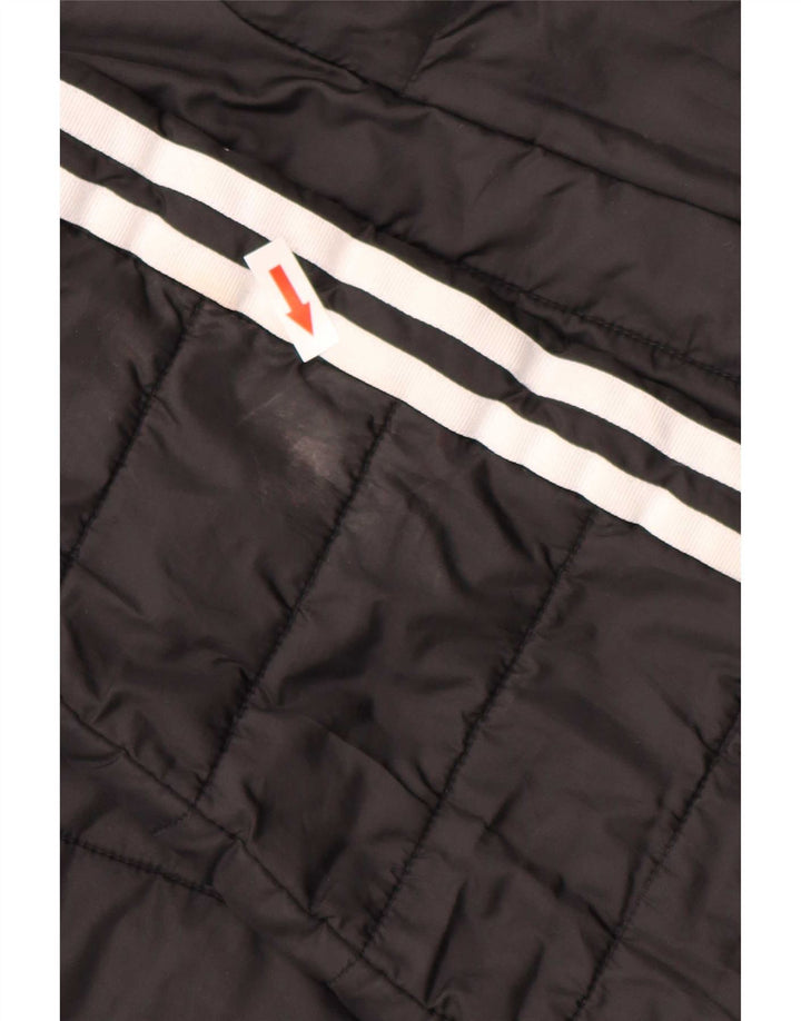 Damska kurtka z kapturem i wyściełaną Adidas UK 14, duża, czarna, poliestrowa