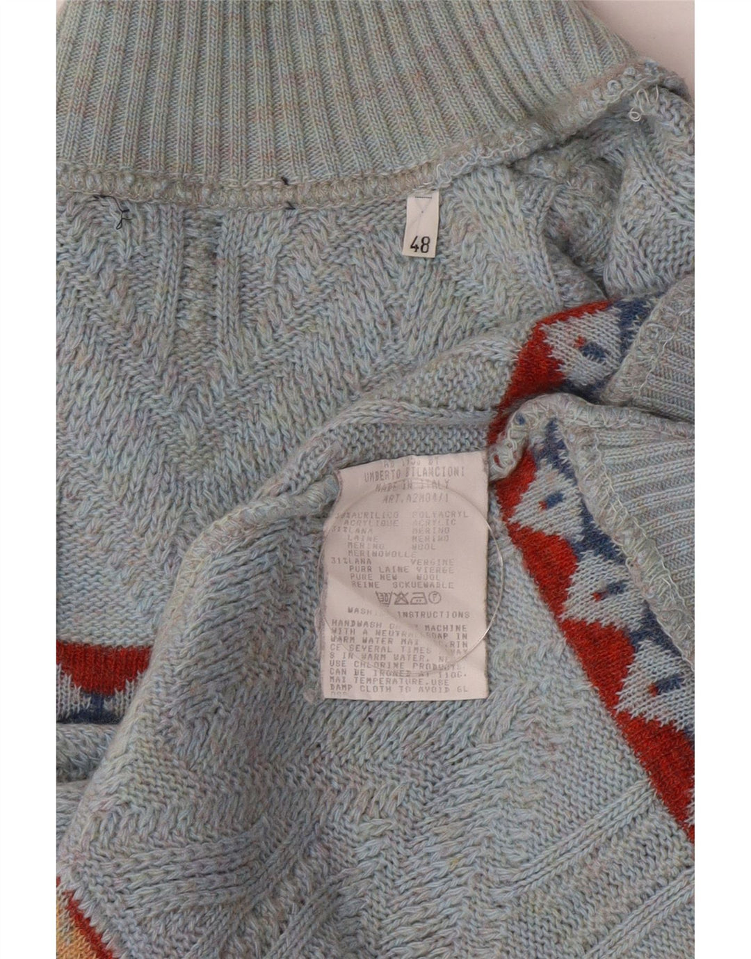 Męski sweter z golfem Umberto Bilancioni IT 48 Średni niebieski