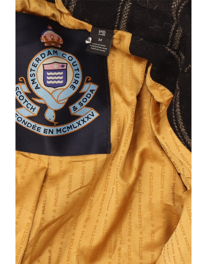 Dwurzędowy płaszcz damski Scotch & Soda UK 14 w średnie czarne paski