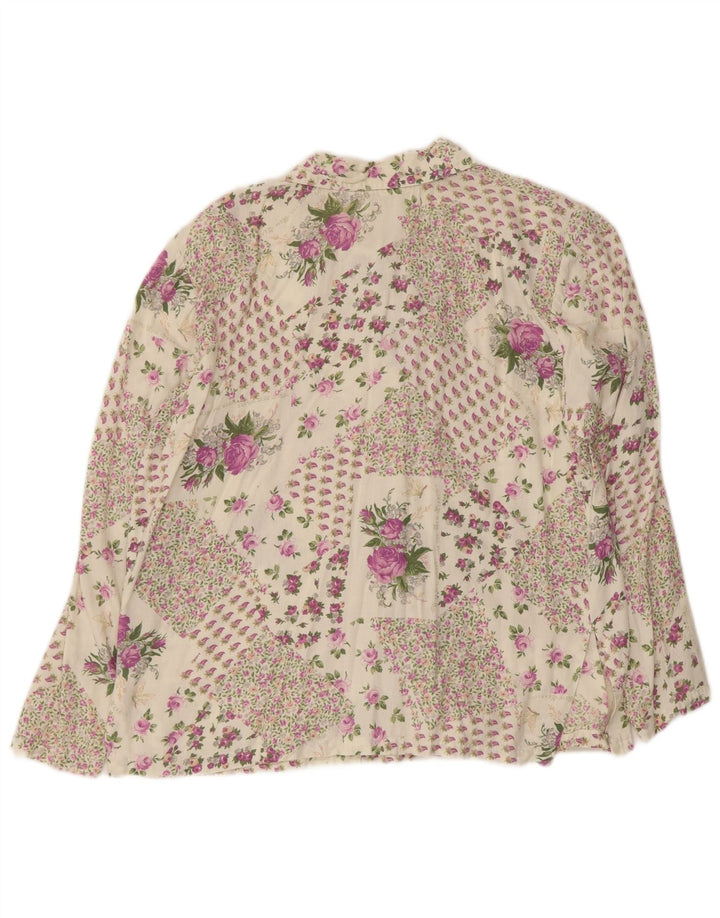 Koszula damska Vintage UK 16, duża, wielobarwna w kwiaty