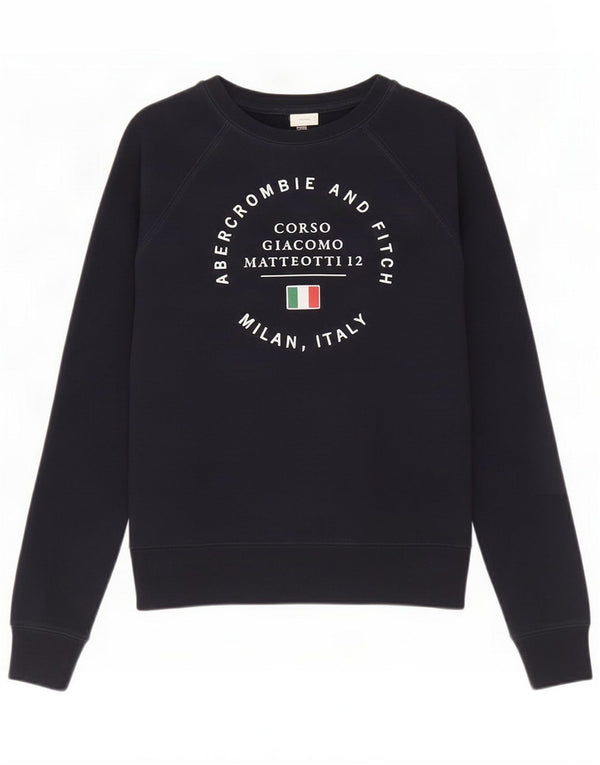 Damska bluza graficzna Abercrombie & Fitch Jumper UK 10 Small Granatowa