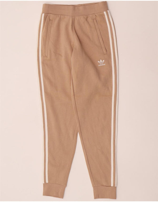 Damskie spodnie dresowe Adidas Joggers UK 8 Małe Beżowe Bawełniane