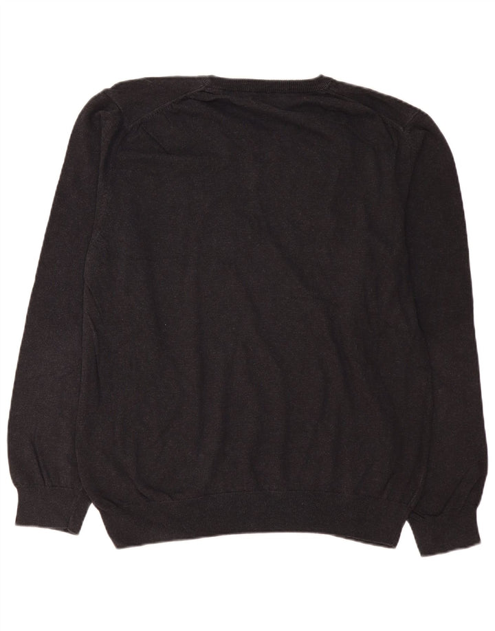 Damski sweter GANT z dekoltem w kształcie litery V, XL, szary, bawełniany