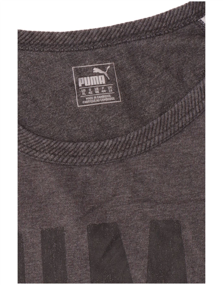 Damska bluza Puma Crop Graphic Jumper UK 16, duża, szara