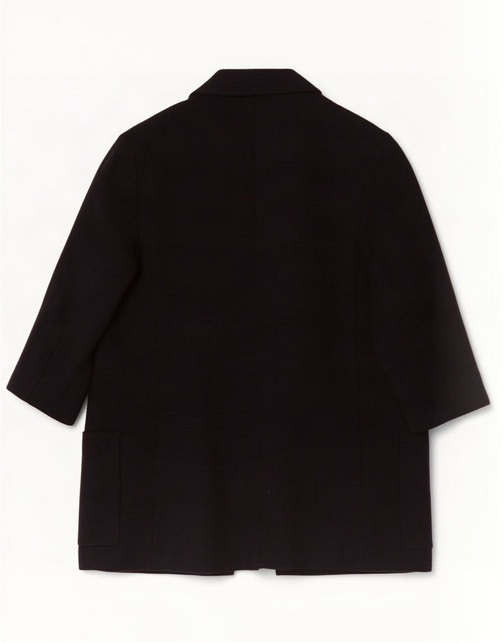 Damska marynarka Zara Oversize z rękawami 3/4 i otwartymi, UK 10, mała, granatowa
