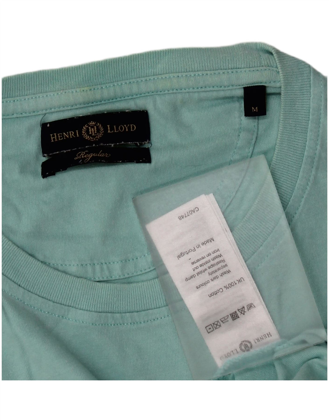 Męska koszulka z grafiką Henri Lloyd, średnia, turkusowa bawełna