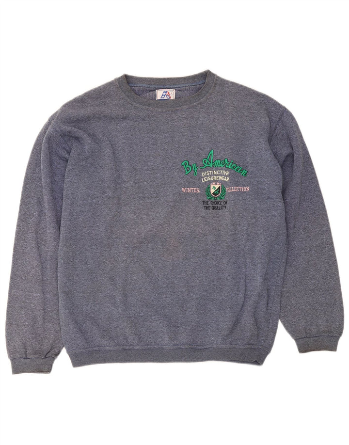By American Damska bluza oversize z grafiką UK 16, duża niebieska