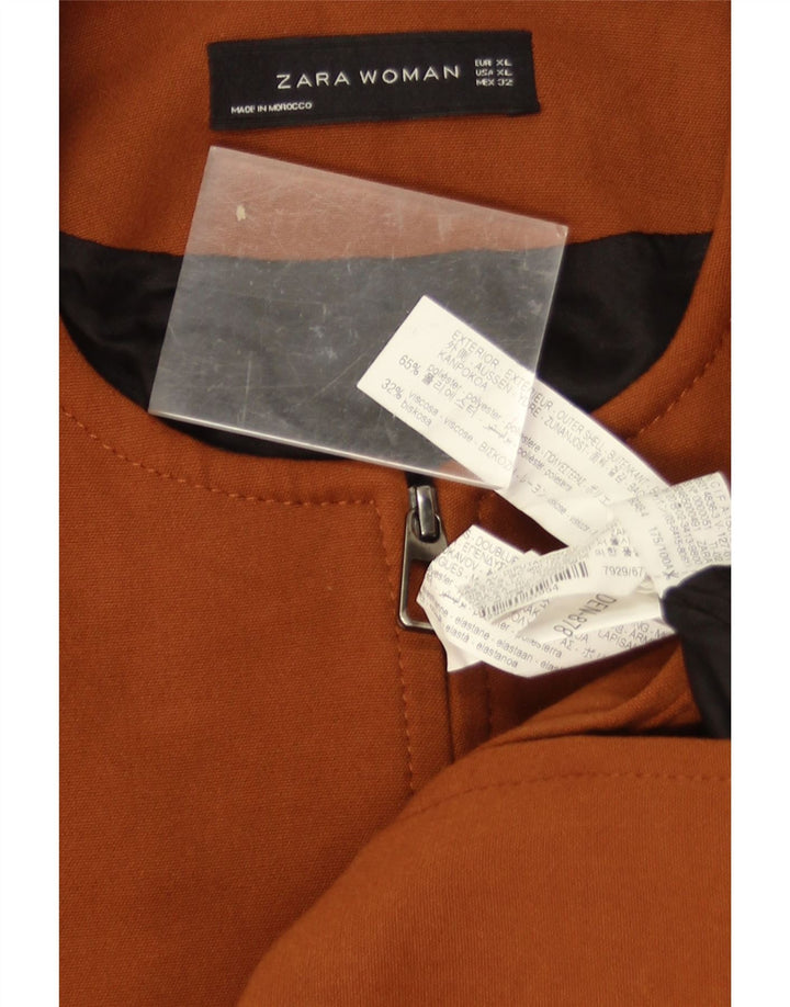 Płaszcz damski Zara UK 18 XL, brązowy, poliester