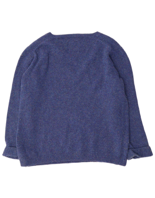 Sweter damski G-Star z dekoltem w kształcie litery V, UK 14, średni niebieski nakrapiany