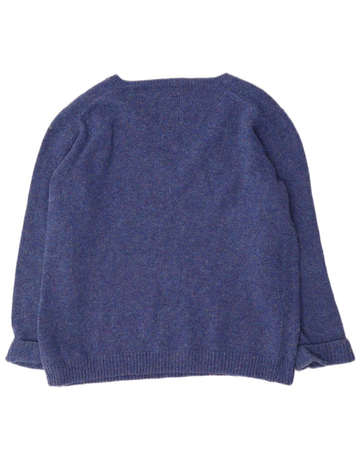 Sweter damski G-Star z dekoltem w kształcie litery V, UK 14, średni niebieski nakrapiany
